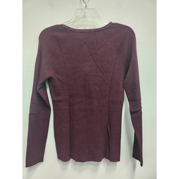 INC International Concepts Sweater Womens Large Burgundy Lace Up Detail Pullover - Picture 6 of 7